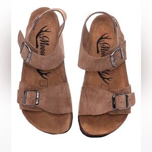 Moosefield | Brown Double-Buckle Leather Leather Sandal - Women Size  38 New